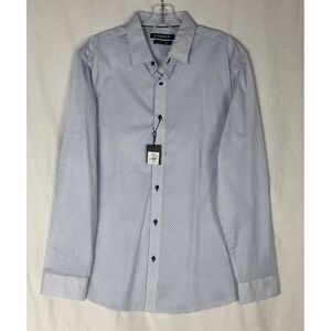 Connor Slim Fit Size M Long Sleeve Business Shirt White Blue Dress Mens New‎